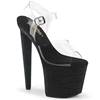Pleaser - RAZZLE808WR KnöchelriemenSandale, Poledance Schuhe - Transparent/Schwarz Product image